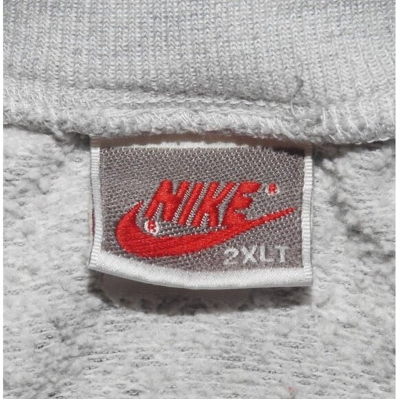 Vintage 1989-1994 Nike Swoosh Gray Label Crew Neck Pullover Sweatshirt Mens 2XLT - Picture 4 of 7